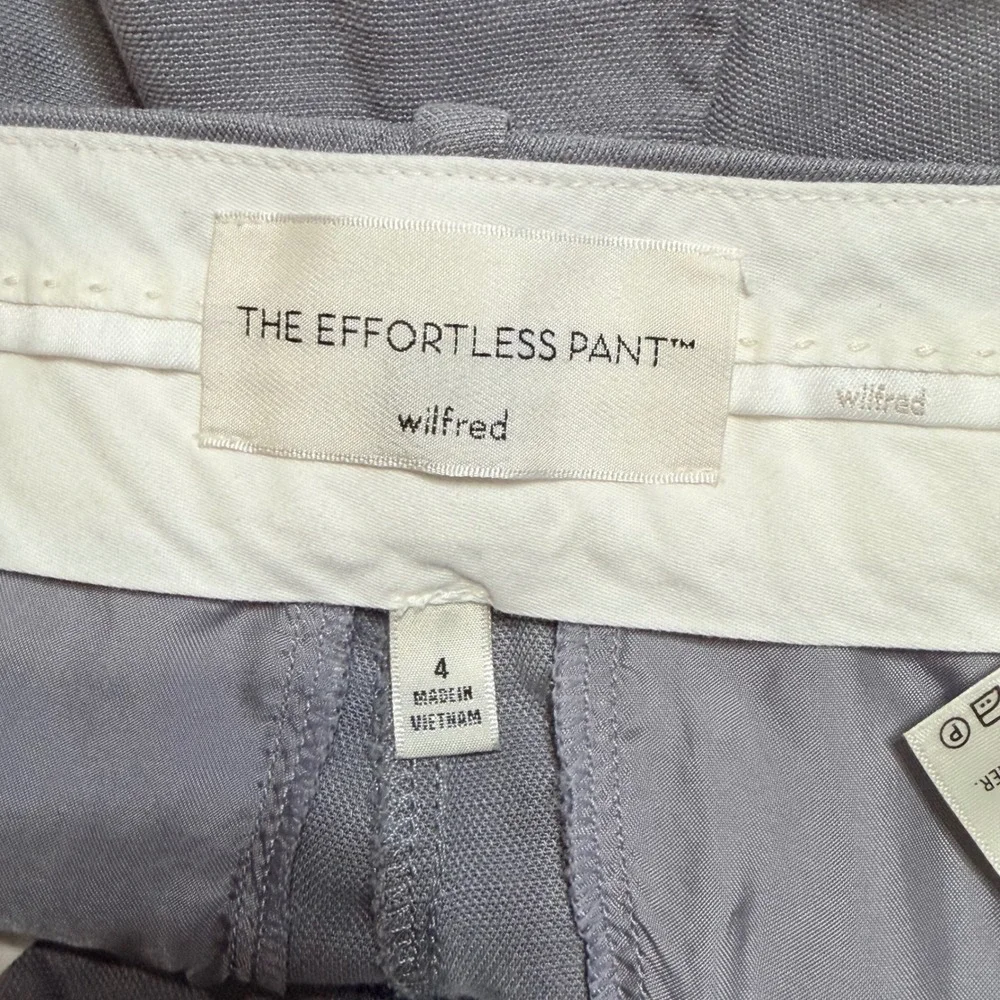 Wilfred Aritzia The Effortless Pant Light Grey Linen Tencel Wide Leg Pleated 4